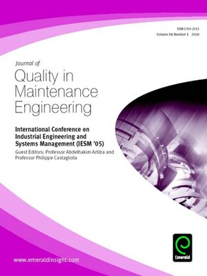 cover image of Journal of Quality in Maintenance Engineering, Volume 14, Issue 1